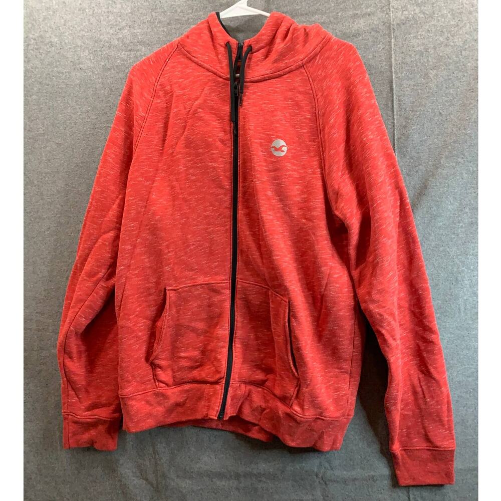 Hollister Jacket Womens Extra Large Orange Full Zip Lightweight Long-Sleeve Hood